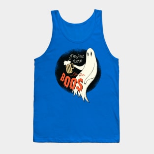 I'm Just Here For The Boos Funny Spooky Ghost Vintage Halloween Custom Tank Top